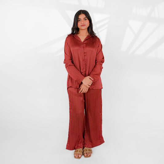 Rust Silk Co ord Set
