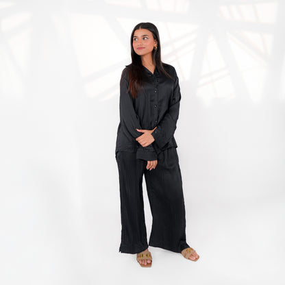 Black Silk Co-ord Set