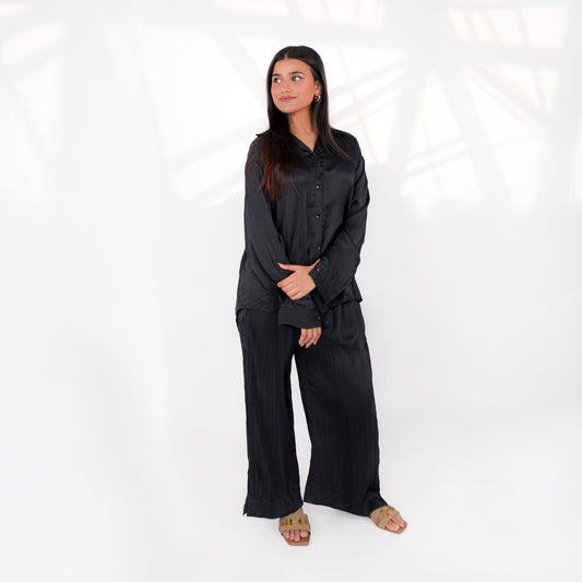 Black Silk Co-ord Set