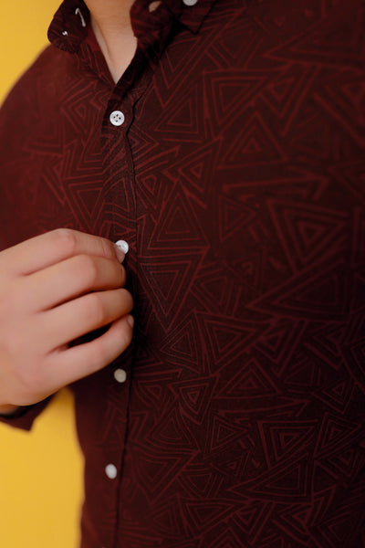 Maroon Batik Print Shirt