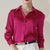 Maroon Silk button-down top