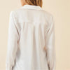 White Silk Button-Down Top