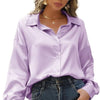 Light Purple Silk Button-Down Top