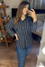 Navy Striped Casual Shirt