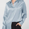 Sky Blue Silk button-down top