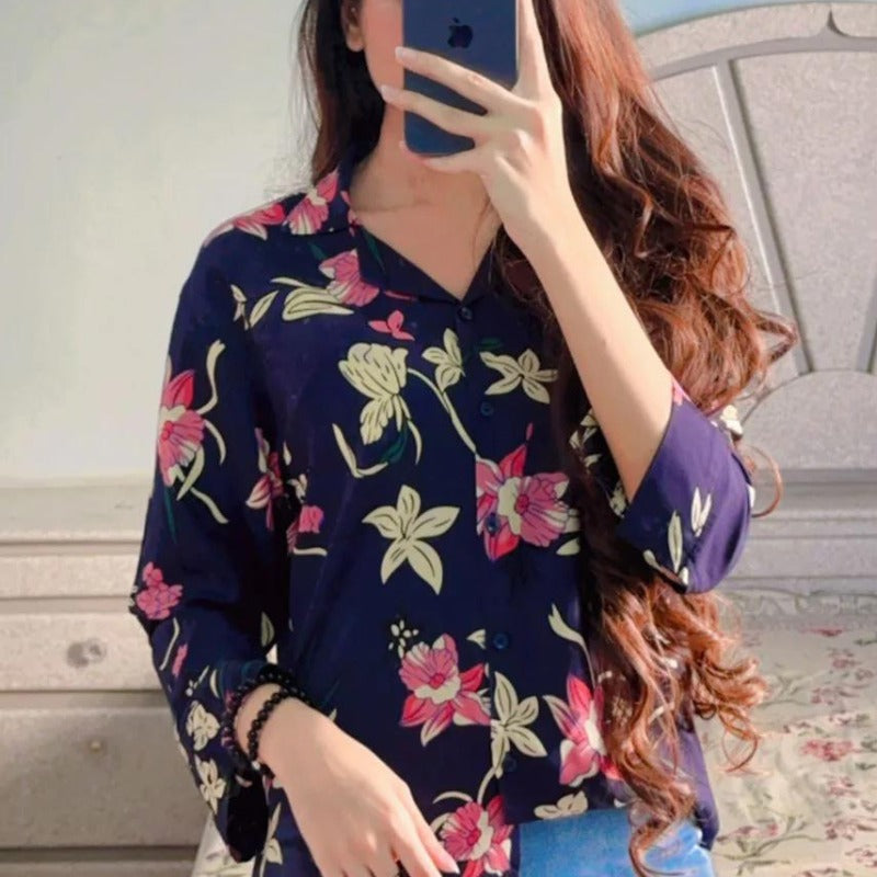 Vintage Floral Printed Shirt