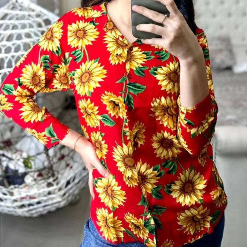 Red Sunflower Shirt